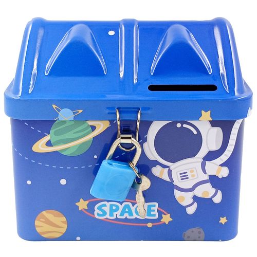 Cofrinho Astronauta C/ Cadeado 9x11cm em Metal Interponte