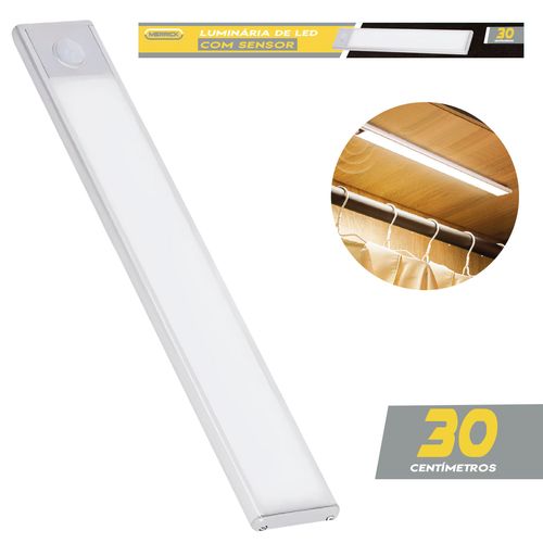 Luminária de LED C/ Sensor 30cm em Plástico Merrick