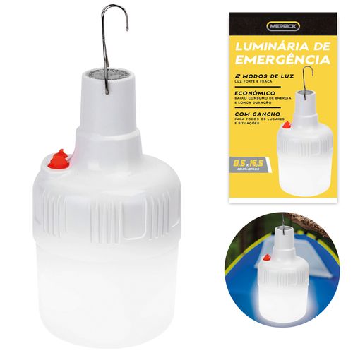 Luminária de Emergência C/ Gancho 16,5x8,5cm em Plástico Merrick
