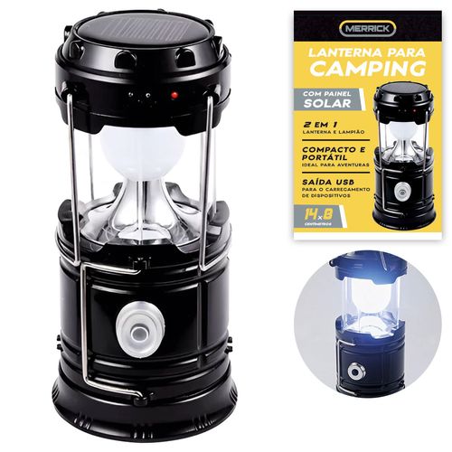 Luminária Camping Portátil LED 14x8cm em Plástico Merrick