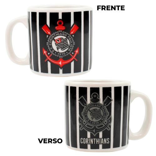 Caneca Tema: Corinthians 120ml em Porcelana Mileno Mileno Com