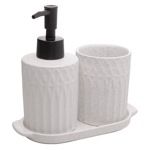 Kit Banheiro Pillars 3 Peças em Cerâmica Lyor