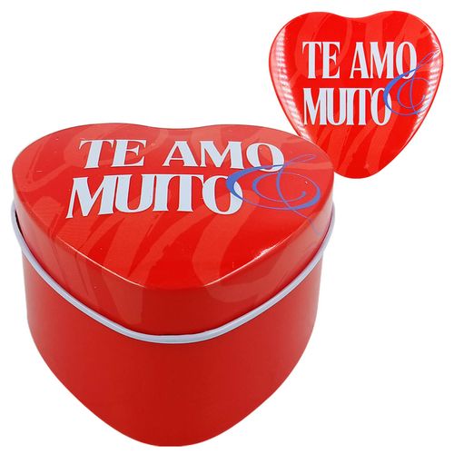 Lata Coração Amor 7x6,7cm em Metal Livon