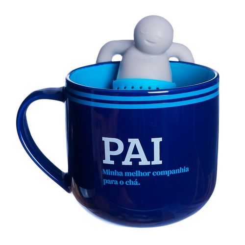 Caneca C/ Infusor Pai 350ml em Cerâmica Zona Criativa