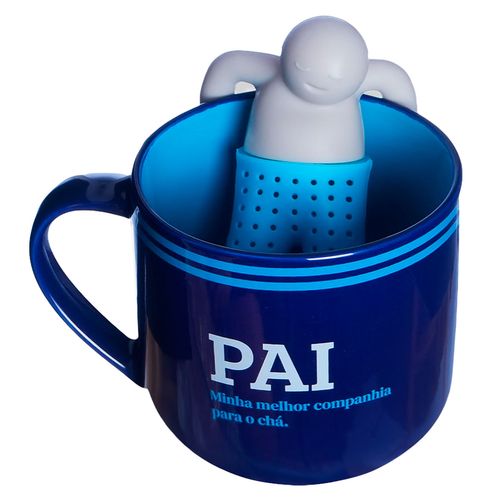 Caneca C/ Infusor Pai 350ml em Cerâmica Zona Criativa