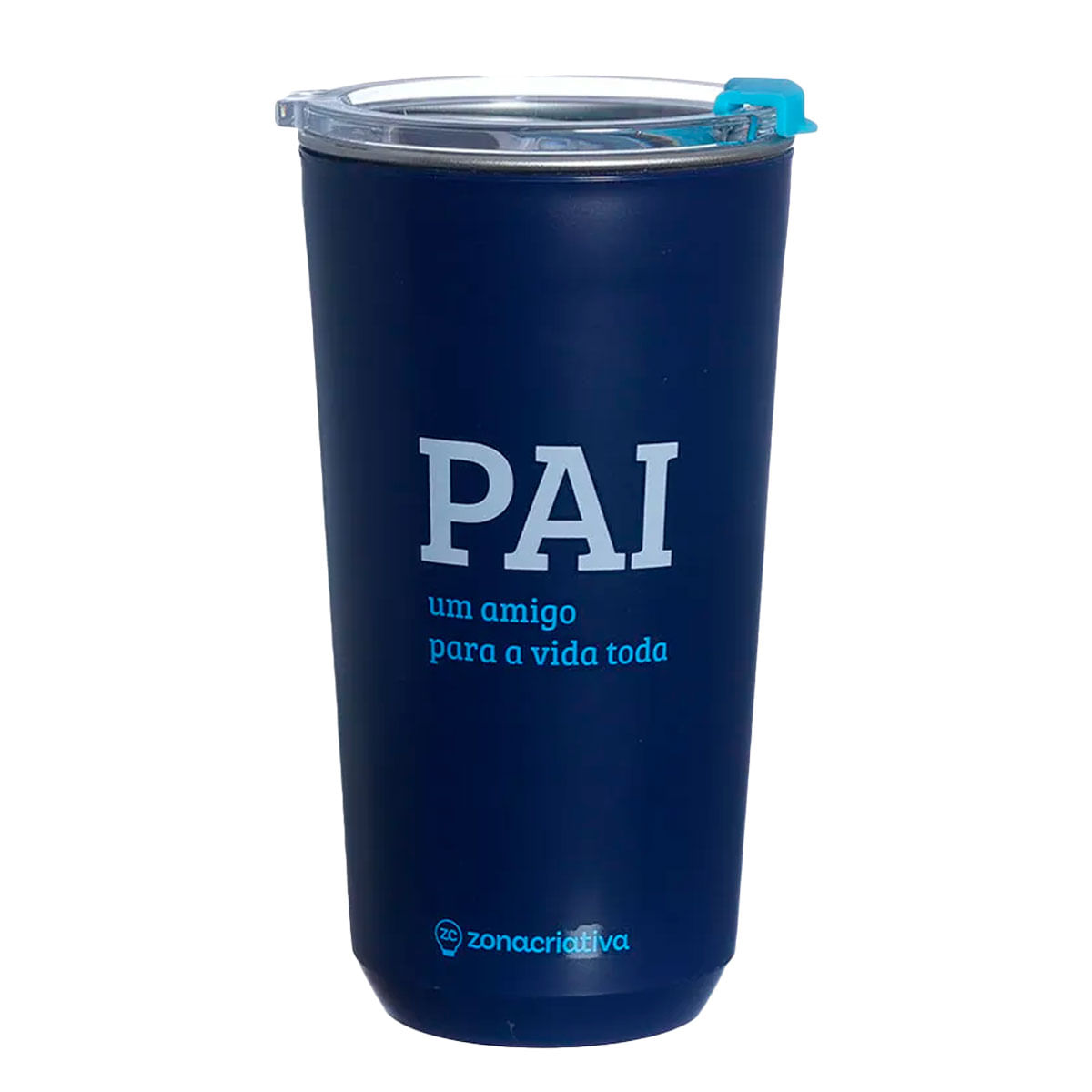 Copo Sky C/ Tampa Pai 500ml em Aço Inox Zona Criativa