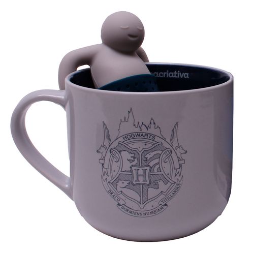 Caneca C/ Infusor Harry Potter Hogwarts 350ml em Cerâmica Zona Criativa