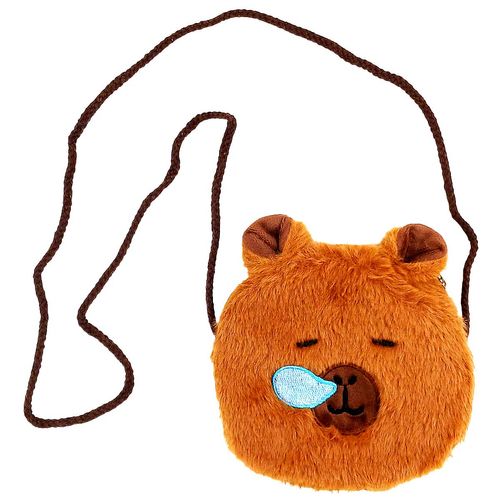 Bolsa de Pelúcia Capivara 15x14cm em Poliéster Interponte