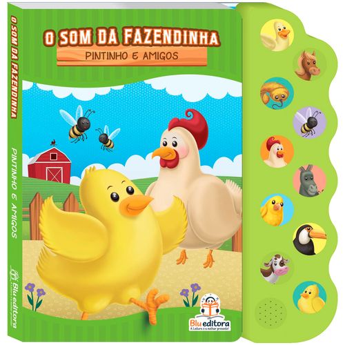 Livro Sonoro O Som Da Fazendinha O Pintinho 21,5x19,5cm em Papel Blu Editora