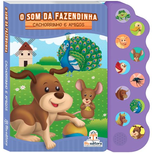 Livro Sonoro O Som Da Fazendinha 21,5x19,5cm em Papel Blu Editora