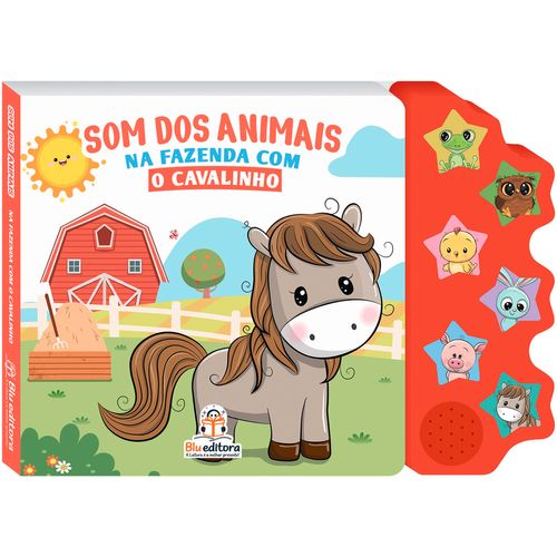 Livro Sonoro Som Dos Animais Na Fazenda 24x17cm em Papel Blu Editora