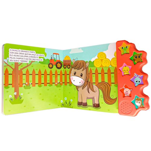 Livro Sonoro Som Dos Animais Na Fazenda 24x17cm em Papel Blu Editora