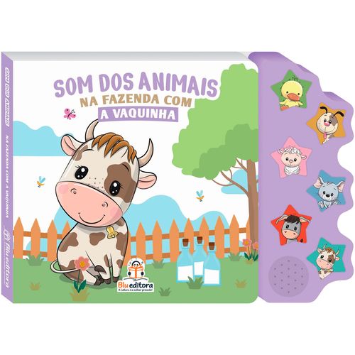 Livro Sonoro Som Dos Animais Na Fazenda 24x17cm em Papel Blu Editora