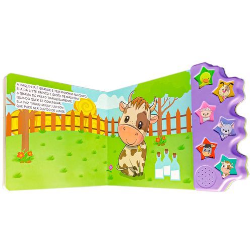 Livro Sonoro Som Dos Animais Na Fazenda 24x17cm em Papel Blu Editora