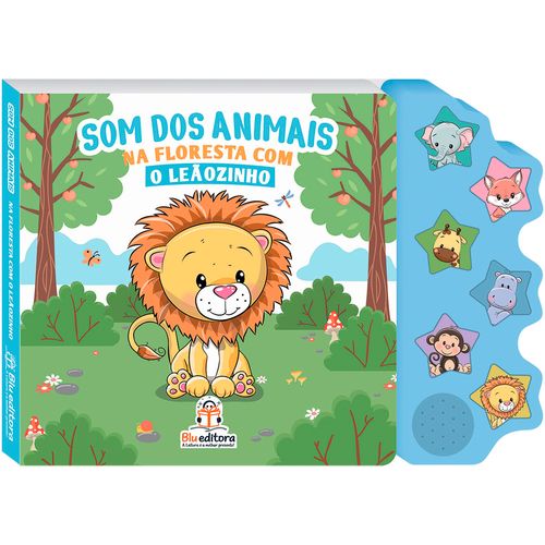 Livro Sonoro Som Dos Animais Na Floresta 24x17cm em Papel Blu Editora
