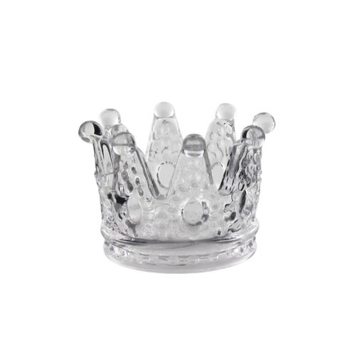 Castiçal Coroa Decorativo 5,7x5cm em Vidro Megagift