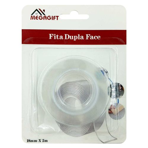Fita Dupla Face 1,8cmx2m em Plástico Megagift