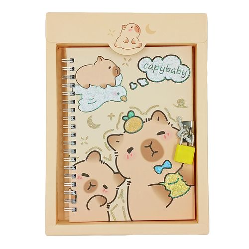 Diário Capivara C/ Cadeado 11,2x17,4cm em Papel Interponte