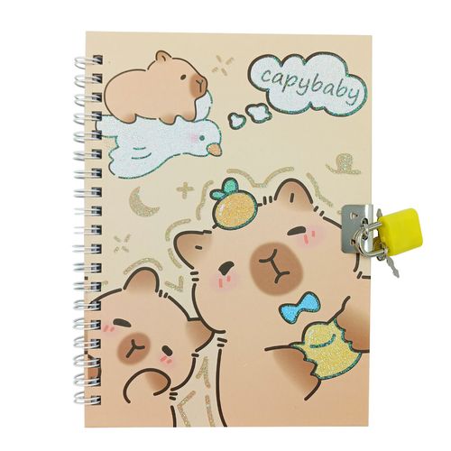 Diário Capivara C/ Cadeado 11,2x17,4cm em Papel Interponte