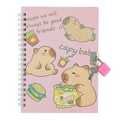 Diário Capivara C/ Cadeado 11,2x17,4cm em Papel Interponte
