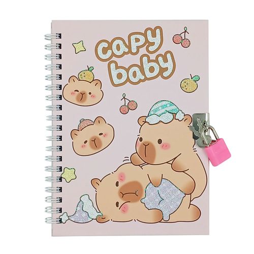 Diário Capivara C/ Cadeado 11,2x17,4cm em Papel Interponte