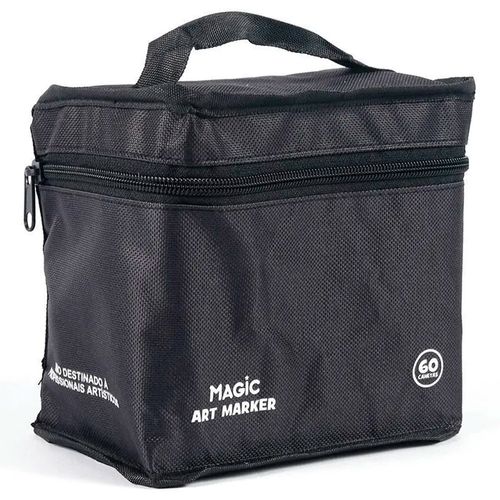 Kit Canetinha Ponta Dupla 60 Cores em Plástico Magic Kids