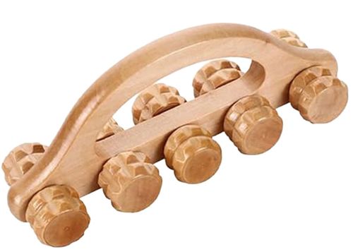 Massageador C/ 10 Rodinhas 17,5x7cm em Bambu Fu Xing