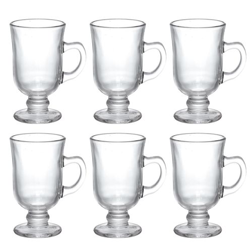 Jogo de Caneca Irish Coffee 6 Peças 114ml em Vidro Hauskraft