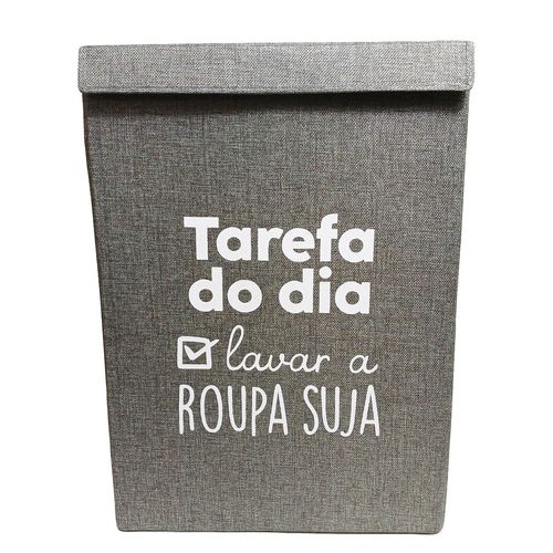 Cesto Organizador C/ Tampa 41x58cm em Tecido Fu Xing