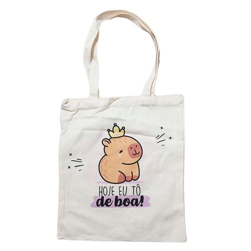 Sacola Reutilizável Capivara 34x39,5cm em Algodão Fu Xing