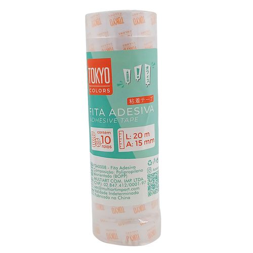 Kit Fita Adesiva 10 Rolos 15mmx2m em Plástico Tokyo Design