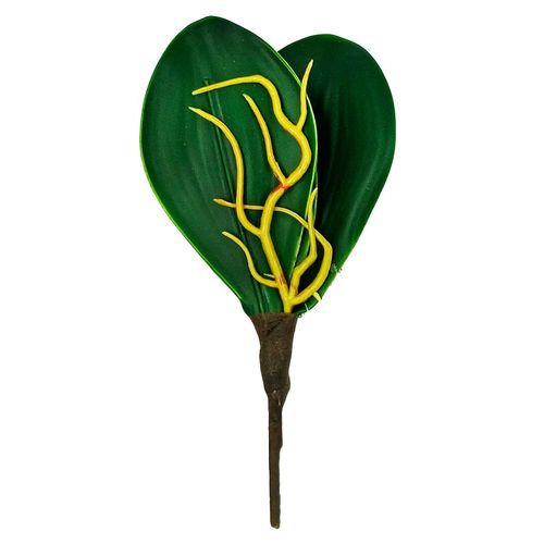 Folha Orquídea Artificial 16cm em Plástico Bella Garden