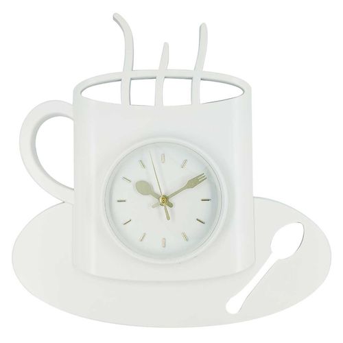 Relógio de Parede Café 30x29cm em Plástico FWB