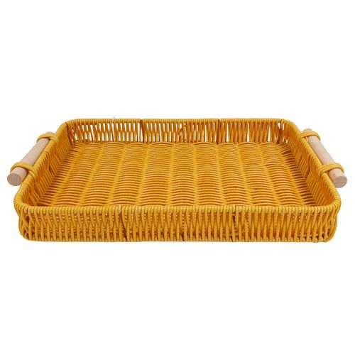 Bandeja Tramada Retangular 37x23cm em Plástico Livon