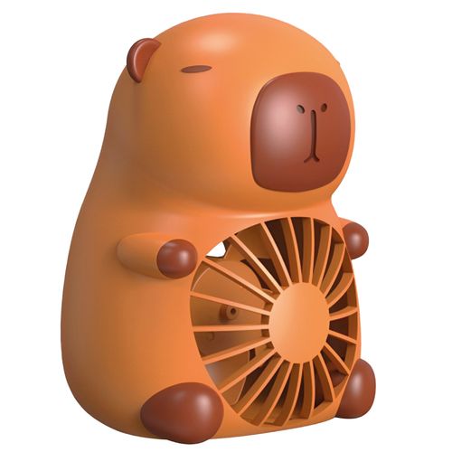 Mini Ventilador Capivara Portátil 12x8cm em Plástico Charti