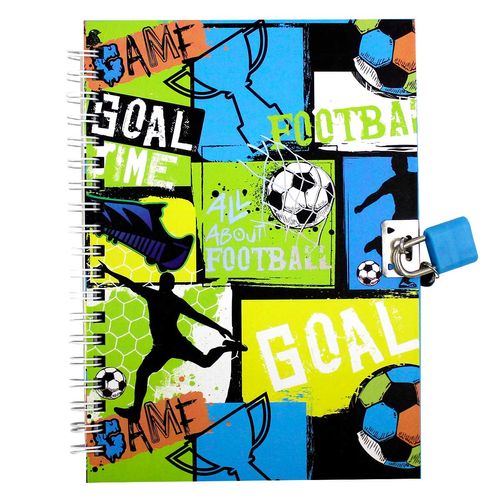 Diário Futebol C/ Cadeado 17,4x11,2cm em Papel Interponte