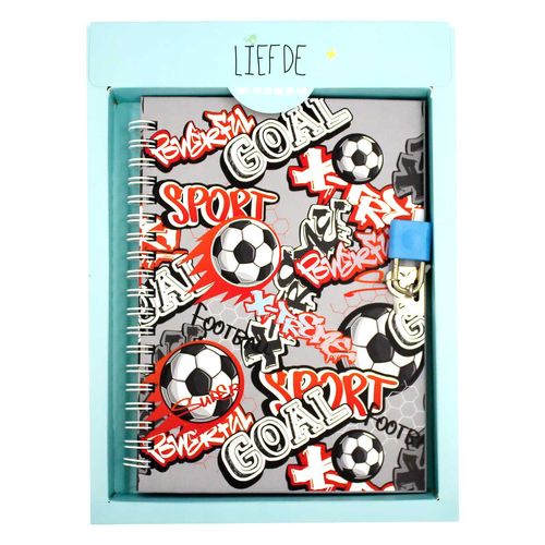 Diário Futebol C/ Cadeado 17,4x11,2cm em Papel Interponte