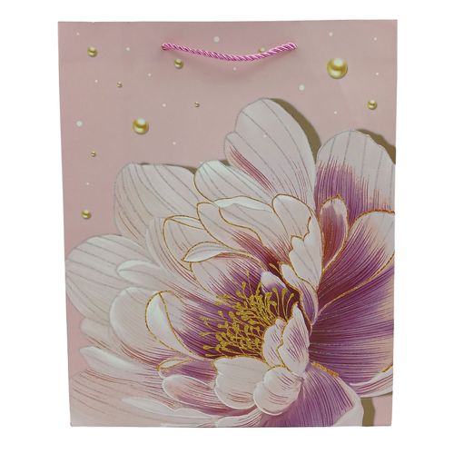 Sacola P/ Presente Flor 26x32cm em Papel Interponte