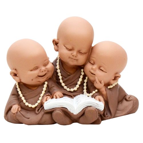 Buda Lendo Decorativo 13cm em Resina Brascontinental