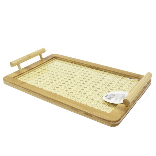 Bandeja Retangular Decorativa 33x21cm em Bambu FWB