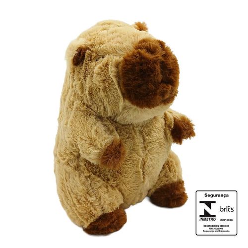 Capivara de Pelúcia Decorativa 19cm em Poliéster Fizzy