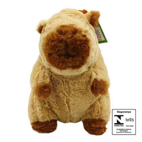 Capivara de Pelúcia Decorativa 19cm em Poliéster Fizzy