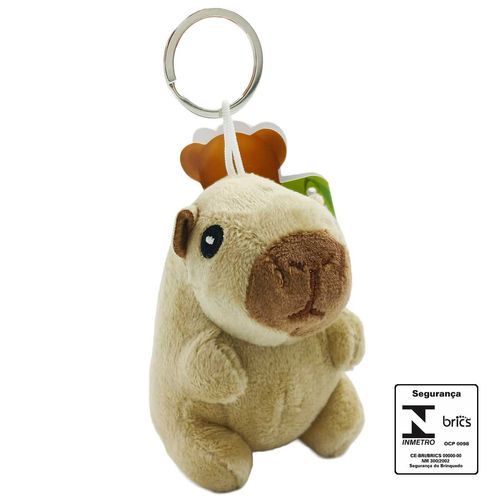 Chaveiro Capivara de Pelúcia 10cm em Poliéster Fizzy