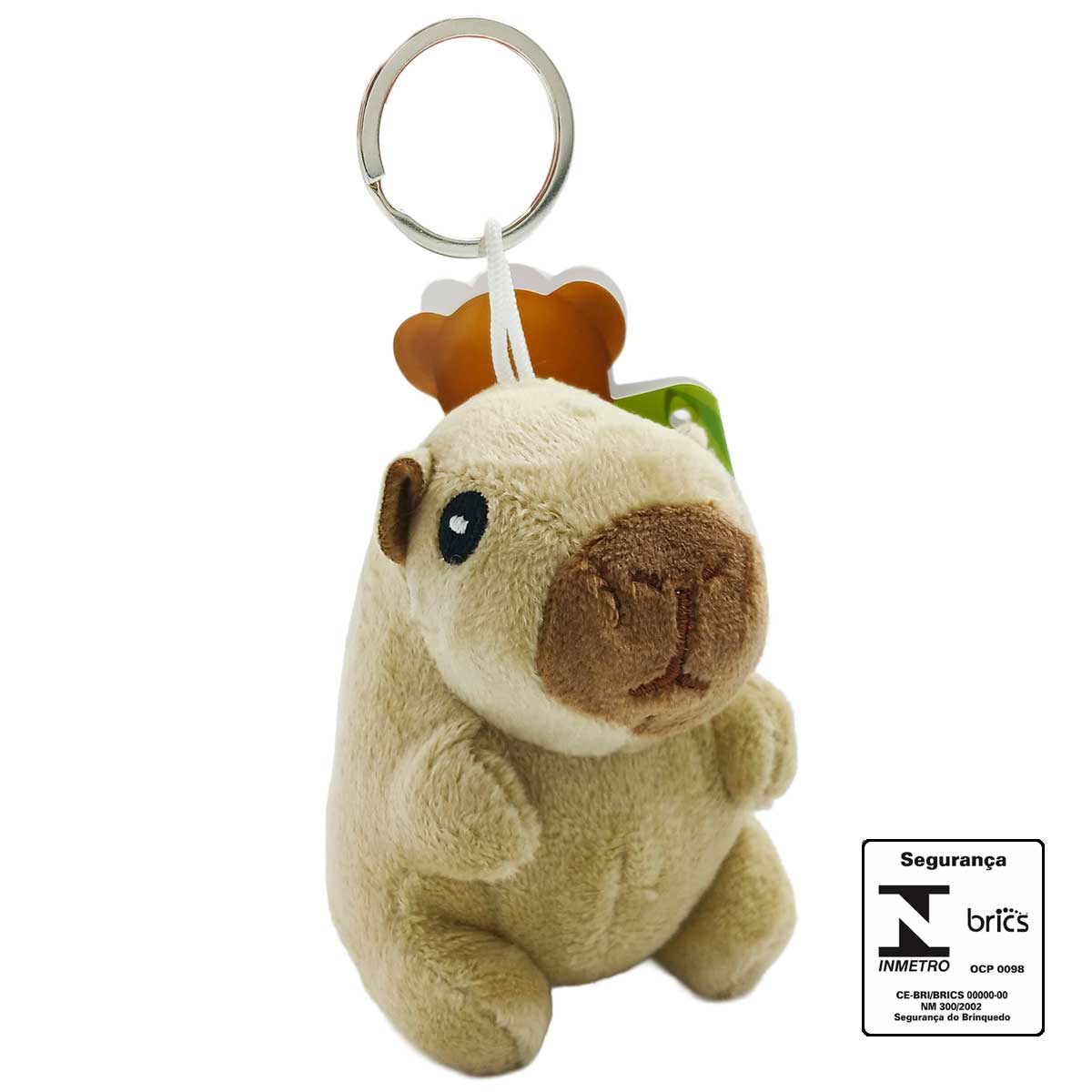 Chaveiro Capivara de Pelúcia 10cm em Poliéster Fizzy