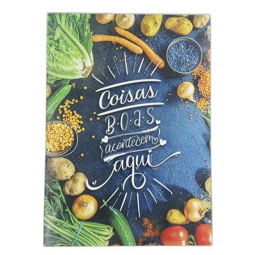 Tábua de Corte Retangular 25x35cm em Vidro Clink