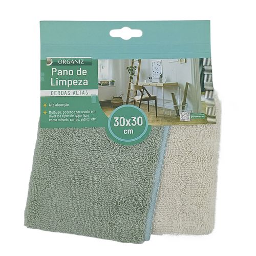Jogo de Pano P/ Limpeza 2 Peças 30x30cm em Microfibra Kehome