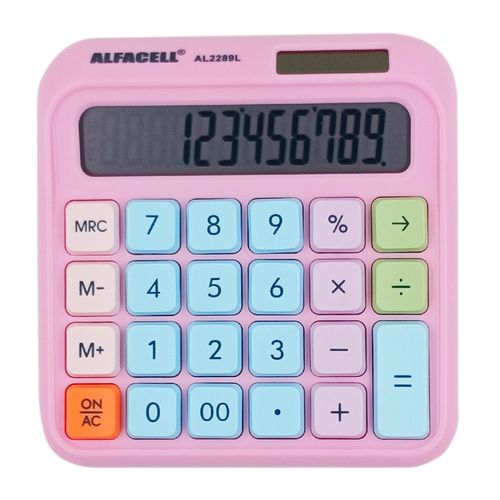 Calculadora de Mesa 12 Dígitos Color 14x13cm em Plástico Alfacell