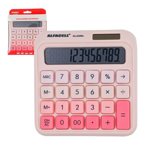 Calculadora de Mesa 12 Dígitos Color 14x13cm em Plástico Alfacell