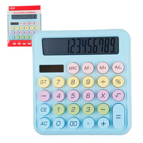 Calculadora de Mesa 12 Dígitos Color 15,5x14cm em Plástico Alfacell