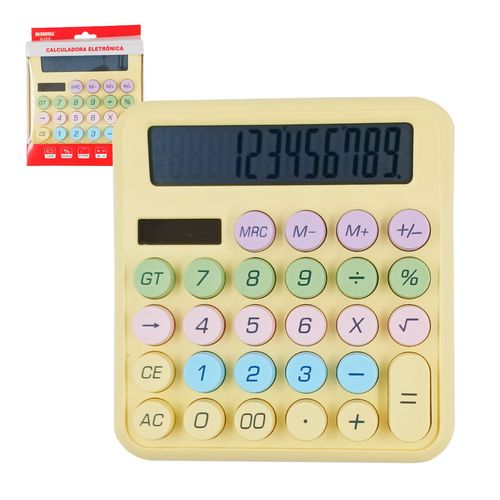 Calculadora de Mesa 12 Dígitos Color 15,5x14cm em Plástico Alfacell